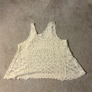 Babe Intricate Lace Sleeveless Top - Cream